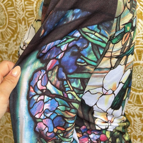 IQ Paris Vintage Stained Glass Novelty Print Made In NYC Button Down Shirt Sz S - Picture 8 of 13